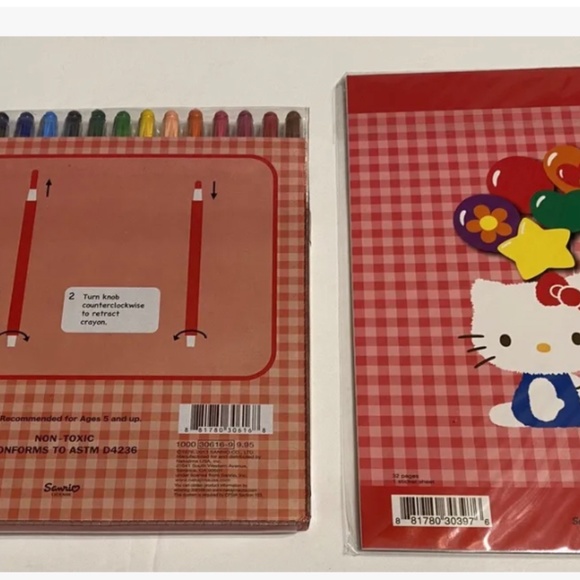 HELLO KITTY TWIST UP CRAYONS | 16 COLORS & Coloring Book With Stickers - Picture 2 of 5